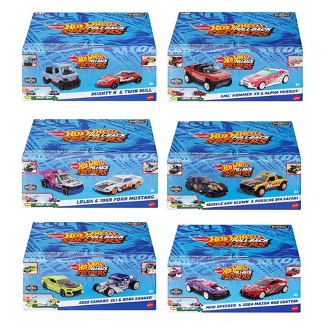 Hot Wheels Pull Back Speeders 2 Pack 2025 Mix 1 Case Of 6
