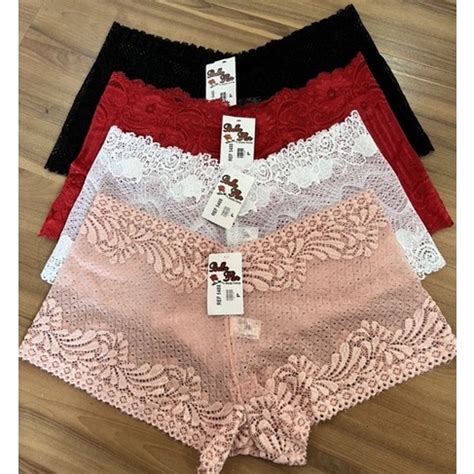 KIT Calcinhas Calesson Caleçon Renda Lingerie Feminina Linda Confortável Lingerie Moda