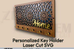 Wooden Key Holder Laser Cutting Svg File Graphic By Zeemcut Creative