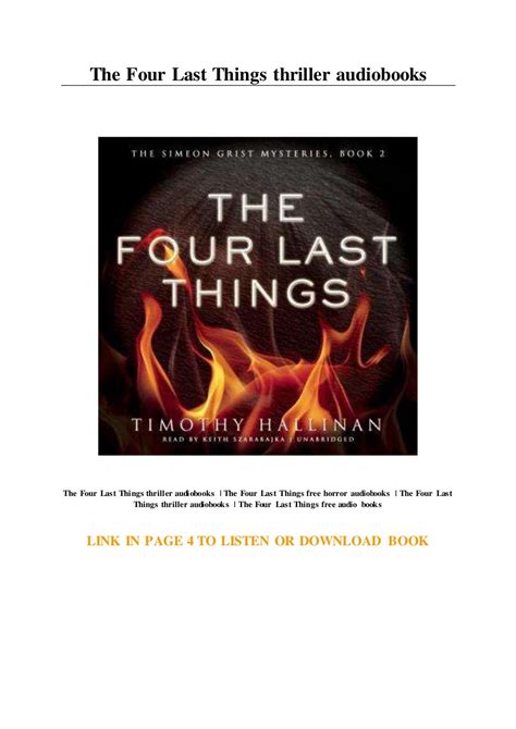 The Four Last Things Thriller Audiobooks