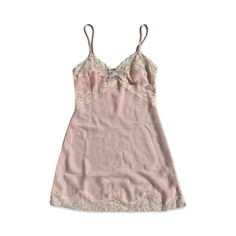 Vintage Intimates Sleepwear Vintage Rose Passion Sheer Pink Lace Chemise Lingerie Size S