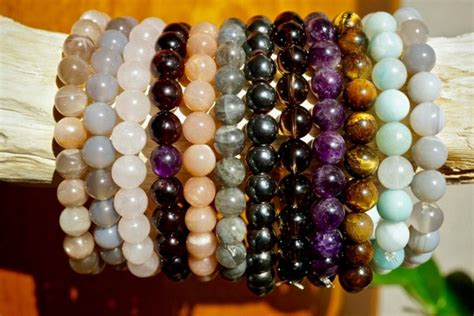 Crystal Bracelets Mm Crystal Healing Bracelets Gemstone Etsy