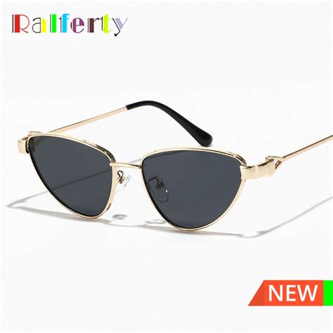 Ralferty Y2k Triangle Punk Sunglasses Women Men Vintage Metal Cat Eye