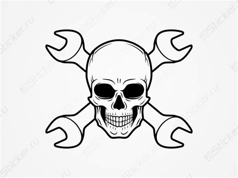 Автонаклекйа - Череп с гаечными ключами, купить наклейку Череп с ...