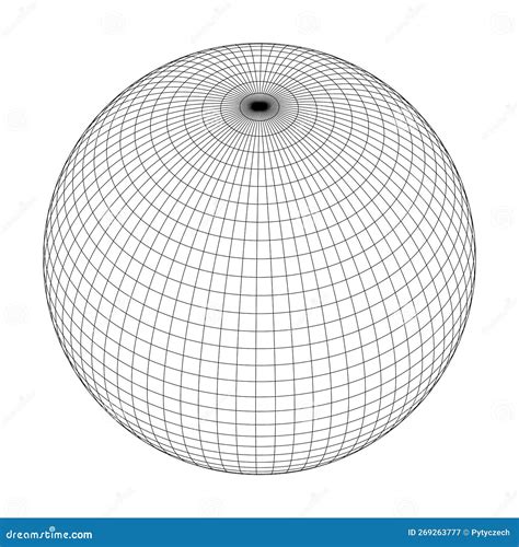 Planet Earth Globe Thin Line Grid Stock Illustration Illustration Of