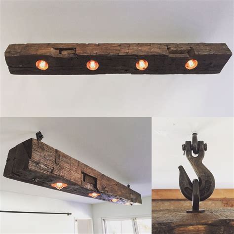 Just Finished This Barn Beam Light Fixture Barn Beam Lighting