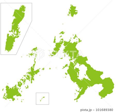 長崎 長崎県 地図のイラスト素材 [101689380] - PIXTA