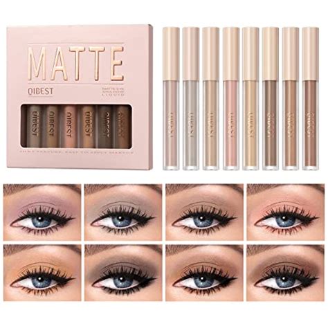 BestLand 8 Colors Liquid Matte Eyeshadow Set Nude Black Smokey