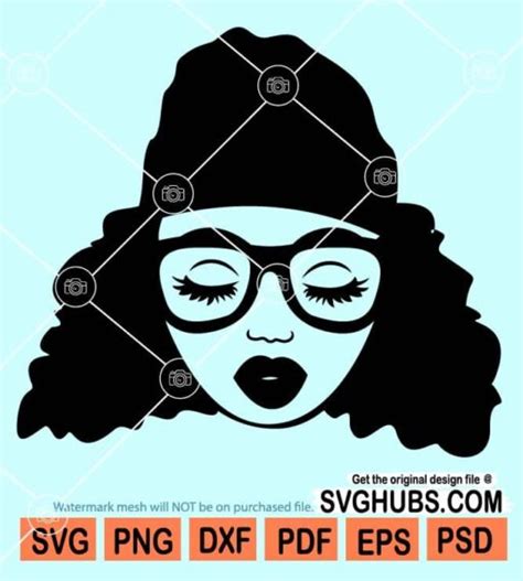 Afro Woman With Sunglasses Svgg Afro Woman Svg Black Woman Svg