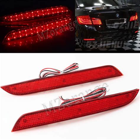 Pair Led Rear Bumper Reflector Light Added Tail Brake Stop Lamp