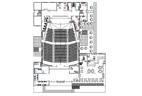 Concert Hall Architectural planing Lay-out design - Cadbull