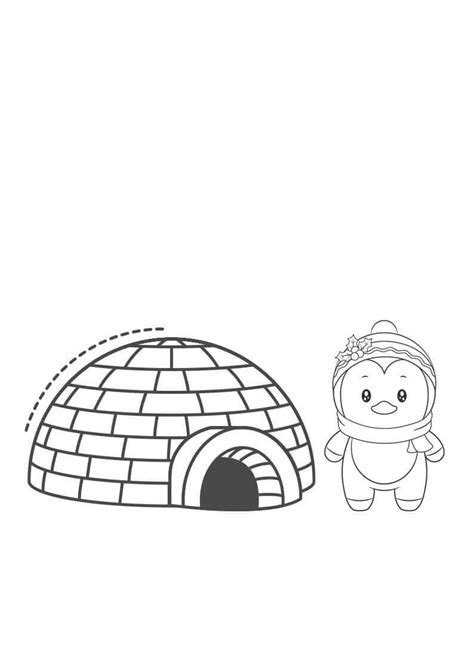 Iglu E Pinguim Para Colorir Imprimir E Desenhar Colorir Me