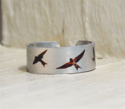 bird ring silver bird ring adjustable flying birds cuff etsy