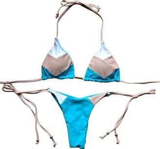 Goosuny Women S Bikini Sexy Halter Thong Bikini Tie Two Sides Bottom Triangle Bikini Swimsuits