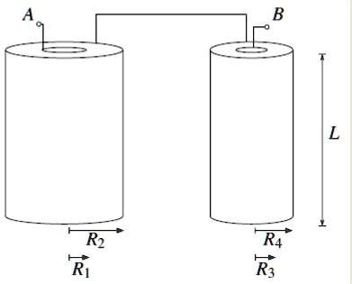 Solved There Are Two Cylindrical Capacitors As Shown In The Figure