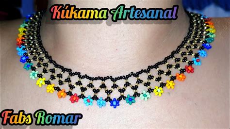 Collar De Chaquira Florecitas Multi Color Youtube