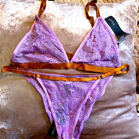 Blush Intimates Sleepwear Blush Lingerie Nomad Bralette And Bikini Wisteria Lavender Lace
