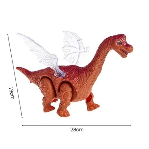 Dinossauro Braquiossauro Vermelho Asas E Luz E Som