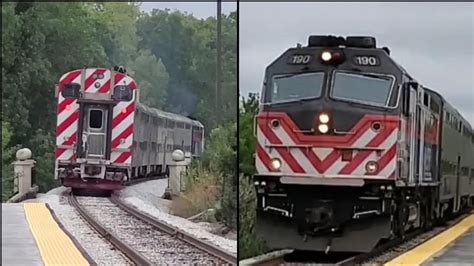 Metra 190 Arrives 153rd St Orland Park On The SWS Then Caution The