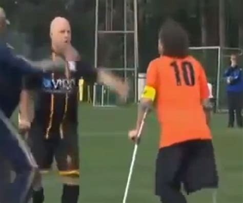 One-Legged Soccer Match Escalates into a Field-Clearing Brawl | News ...