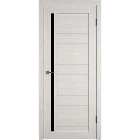 Дверное полотно VFD Atum 9 Bianco Black Gloss белое со стеклом экошпон ...