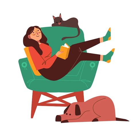 Free Vector Person Relaxing At Home Illustration Theme