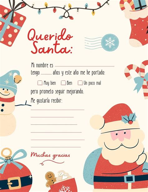 Carta Para Santa Claus Para Ni Os Divertida Rojo Templates By Canva