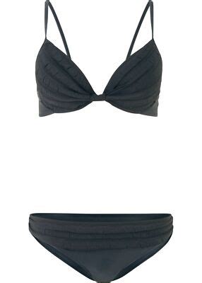 Neu Bügel Bikini Set Gr 36 Cup 70 B Schwarz Schwimmanzug Bade Anzug