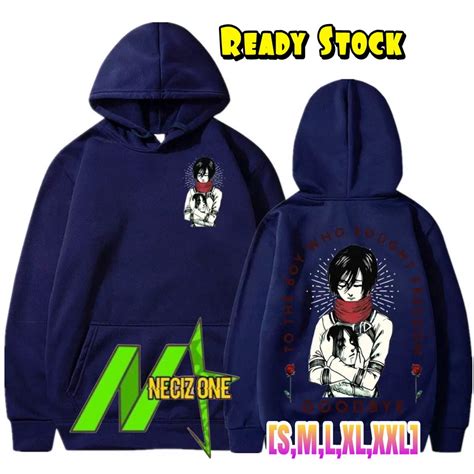 jual hoodie anime keren popular aot attack  titan mikasa ackerman
