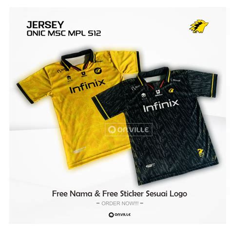 ใหม ONIC ESPORT JERSEY 2023 MSC MPL S12 FREE NICKNAME ONIC STICKER