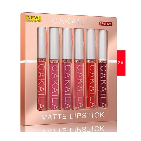 SeaAZqurtles 6Pcs Makeup Lipstick Set Liquid Velvet Matte Gloss Lip Sexy Red Lipstick Nude B6