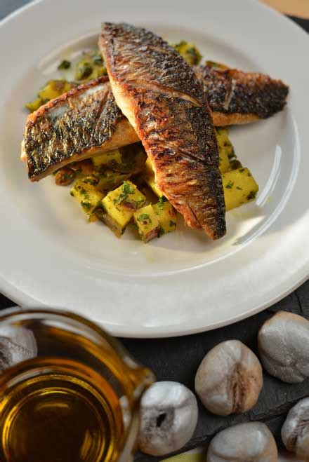 Seafood Trail Recipe Grilled Mackerel With Potato Herbs And Wild