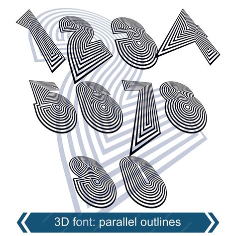 Premium Vector | Dimensional numbers with rotation effect perspective