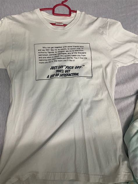 SUPREME JUST SAY FUCK OFF TEE FW Men S Fashion Tops Sets Tshirts Polo Shirts On Carousell