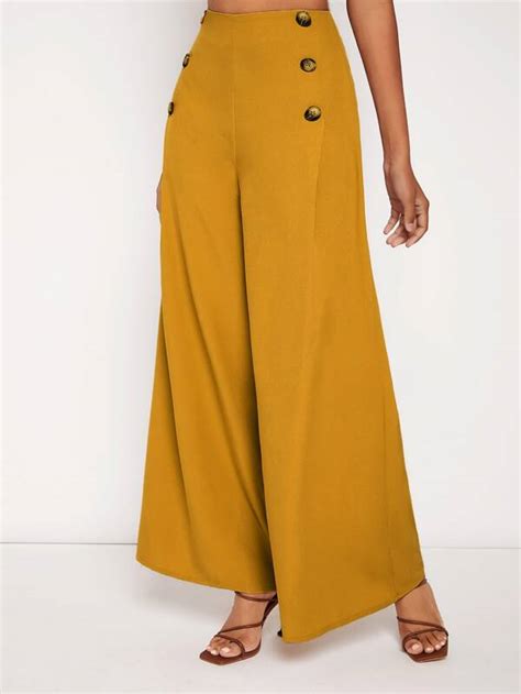 Evolushein Pantalones De Pierna Ancha Con Dise O De N Moda De