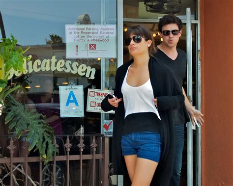 Lea Michele Leggy Braless Showing Pokies At Canter S Deli Porn Pictures