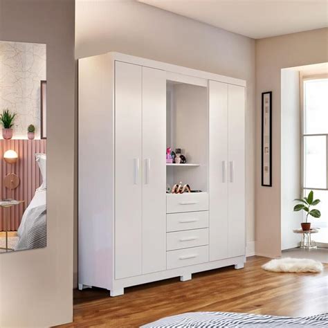 Guarda Roupa Casal Pequeno - Guarda Roupa Casal Pequeno 4 Portas 156cm Branco Selyse Shop Jm ...