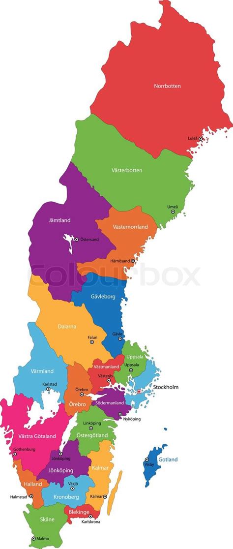 kort  sverige stock vektor colourbox