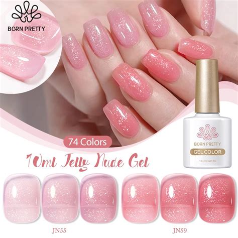 Jual BORN PRETTY Nail Gel Glitter Pink Nude Kutek Jelly Nail Gel Polish