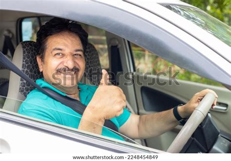 Happy Indian Mature Man Sitting Car Stock Photo Shutterstock