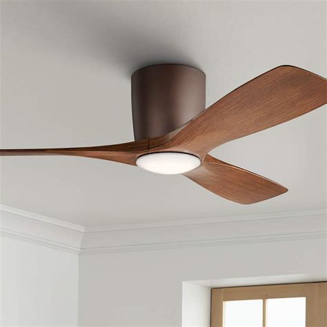 48 Kichler Volos Bronze Hugger Led Ceiling Fan With Wall Control