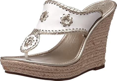 Jack Rogers Women S Marbella Rope Platform Sandal White Platinum 6 M Us Platforms