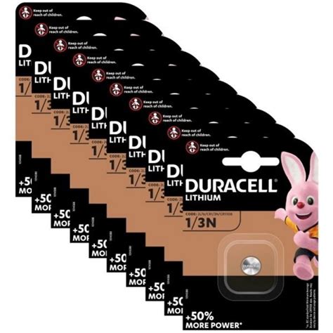 Pack of 10 x Duracell CR1/3N DL1/3N 1/3N 3V Lithium Batteries UK ...