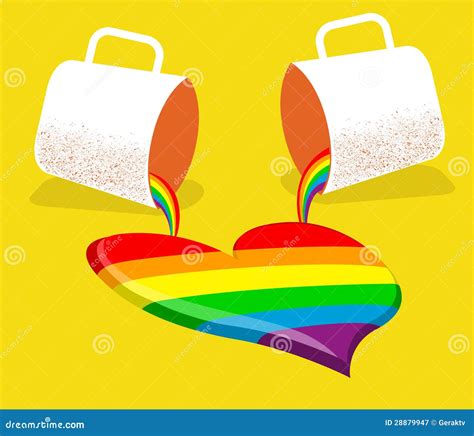 Tarjeta Gay Del Amor Cartel Del Vector Con Dos Tazas Ilustraci N Del Vector Ilustraci N De