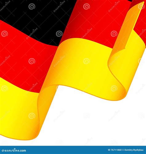 Waving Germany Flag Isolated On White Background Stock Illustration