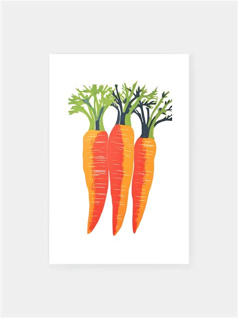 Bold Carrot Trio Poster - Klumo Shop
