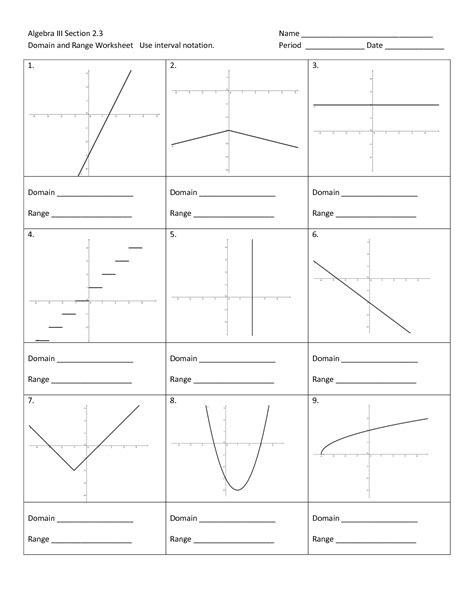 8 Best Images of Domain Range Graph Worksheet - Domain Range Graph ...