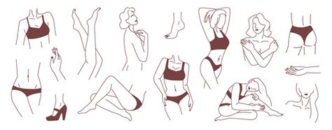 Set Of Stylized Female Body Parts Royalty Free Vector Image