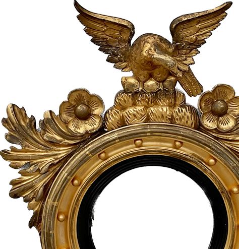 19th Century Federal Eagle Gilt Wood Bullseye Mirror For Sale at 1stDibs