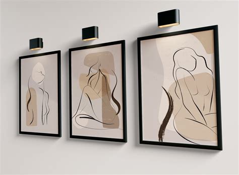 Neutral Wall Prints Naked Line Art Wall Decor Neutral Etsy